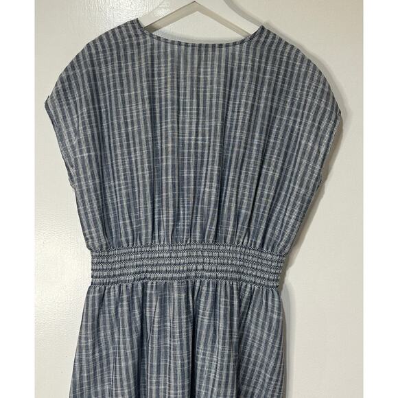Max Studio Stripe Tie Front Cotton Blend Dress Size XL NWT Side Pockets Beachy - Picture 12 of 15